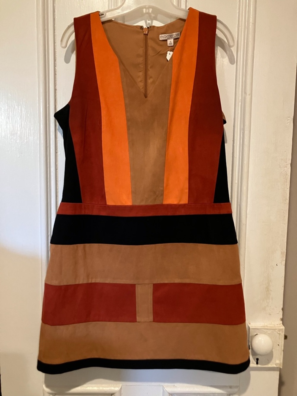Eva Franco Orange Multi-Stripe Sheath Dress